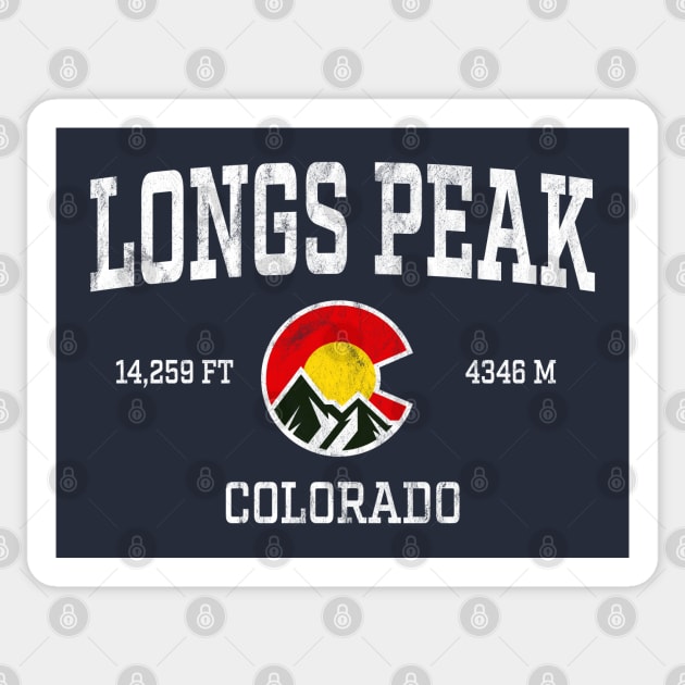 Longs Peak Colorado 14ers Vintage Athletic Mountains Sticker by TGKelly